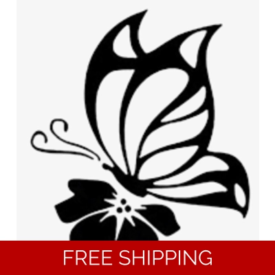 Butterfly on hibiscus flower animal Die Cut Vinyl Decal sticker Butterfly on hibiscus flower animal Die Cut Vinyl Decal sticker